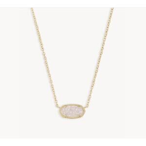 Kendra Scott Elisa Iridescent Drusy Crystal Pendant Necklace 14K GP